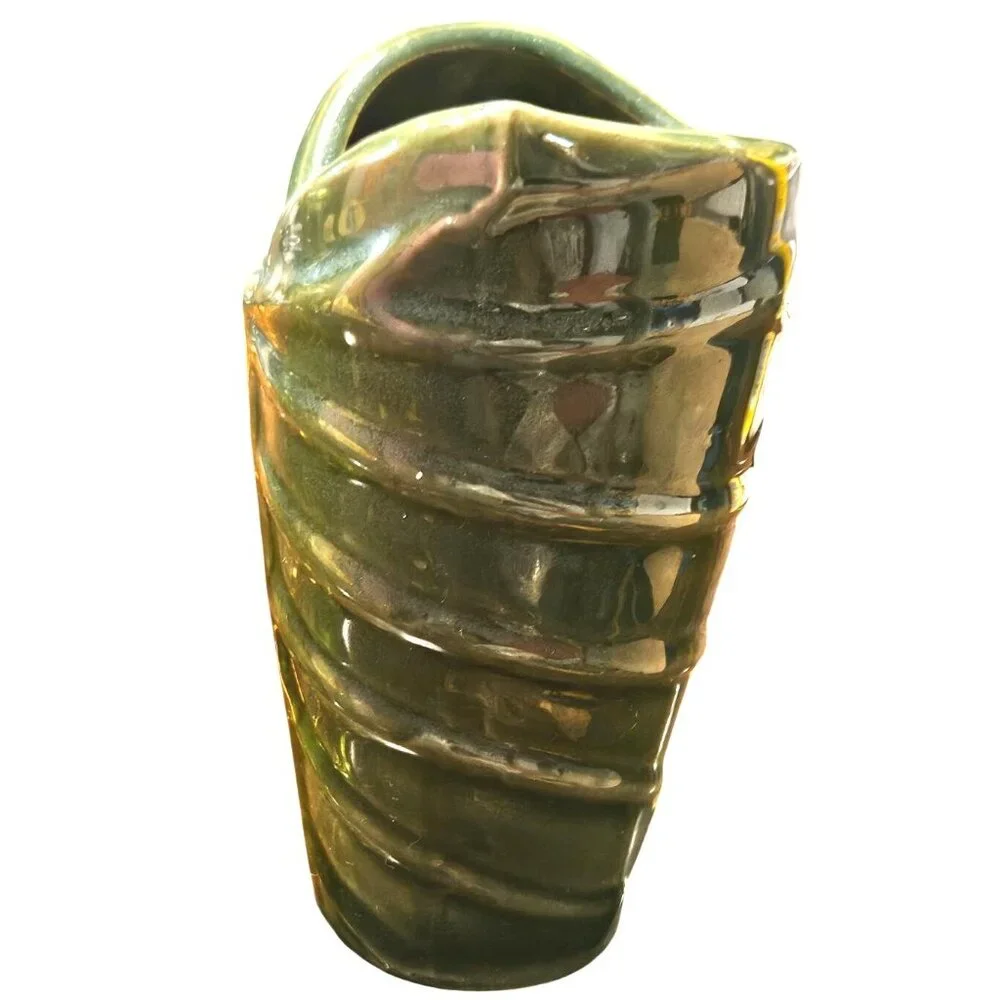 3 Green Decore Brass Gosling‎ Figurine Pier 1 Glass Bottle Asian Ceramic Vase